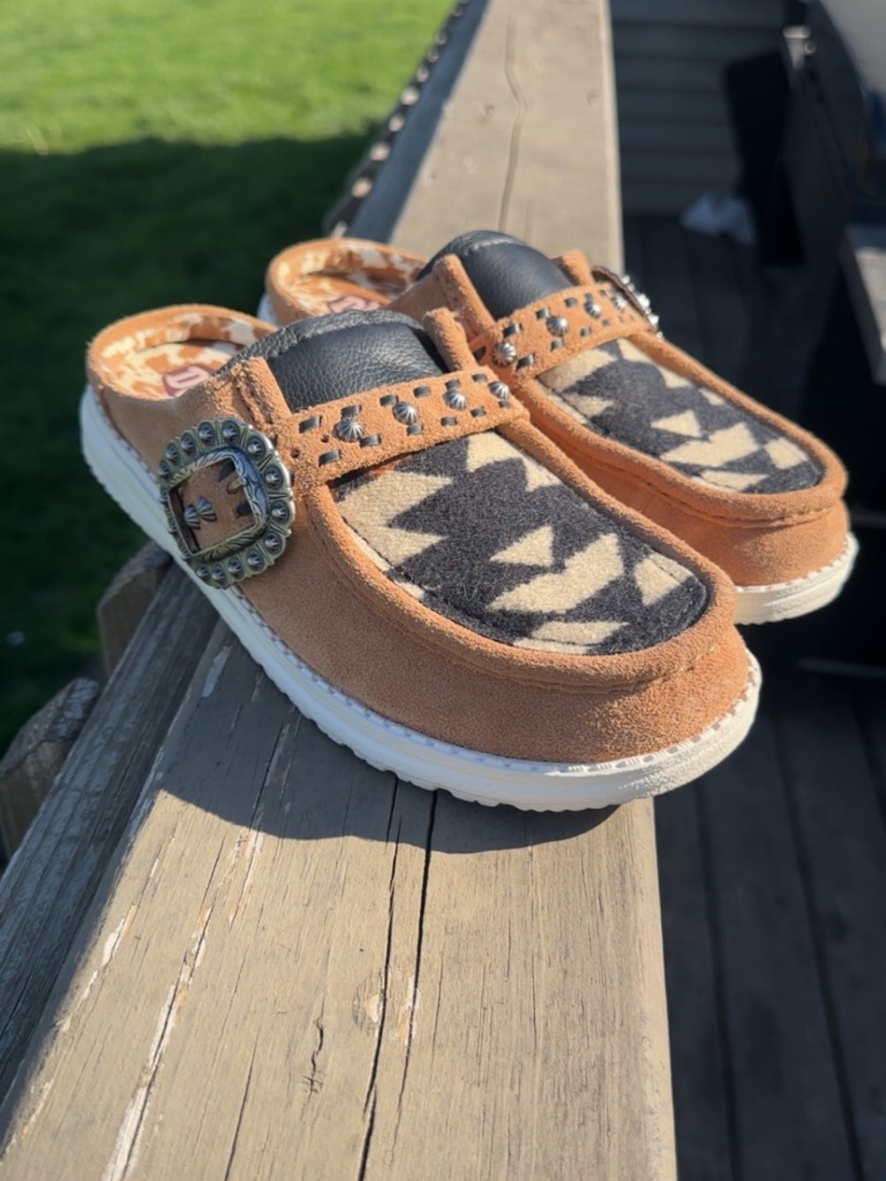 Custom Hey Dudes with Pendleton wool top